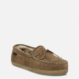 Red Wing Fleece-Lined Suede Loafer Slippers | BYKD-38549