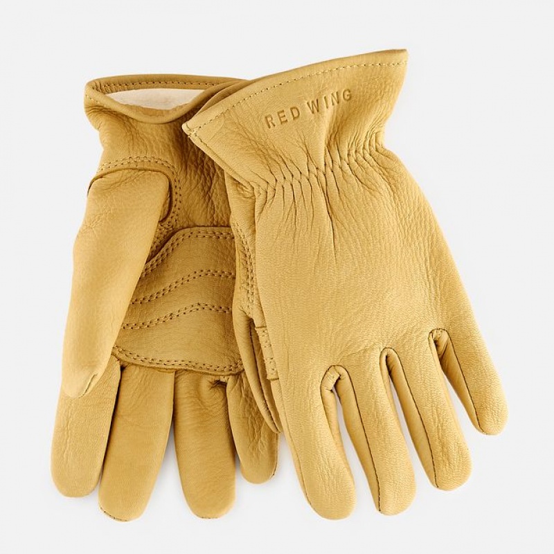 Red Wing Lined Buckskin Leather Gloves | MUBA-59704