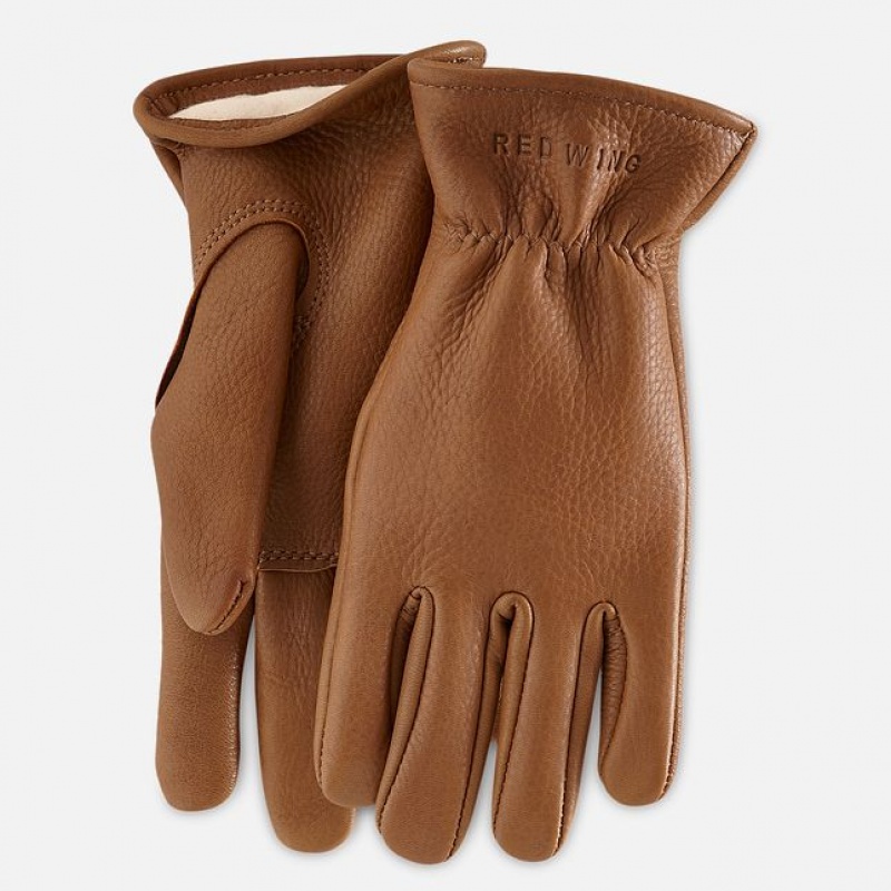 Red Wing Lined Buckskin Leather Gloves | TOJS-82173